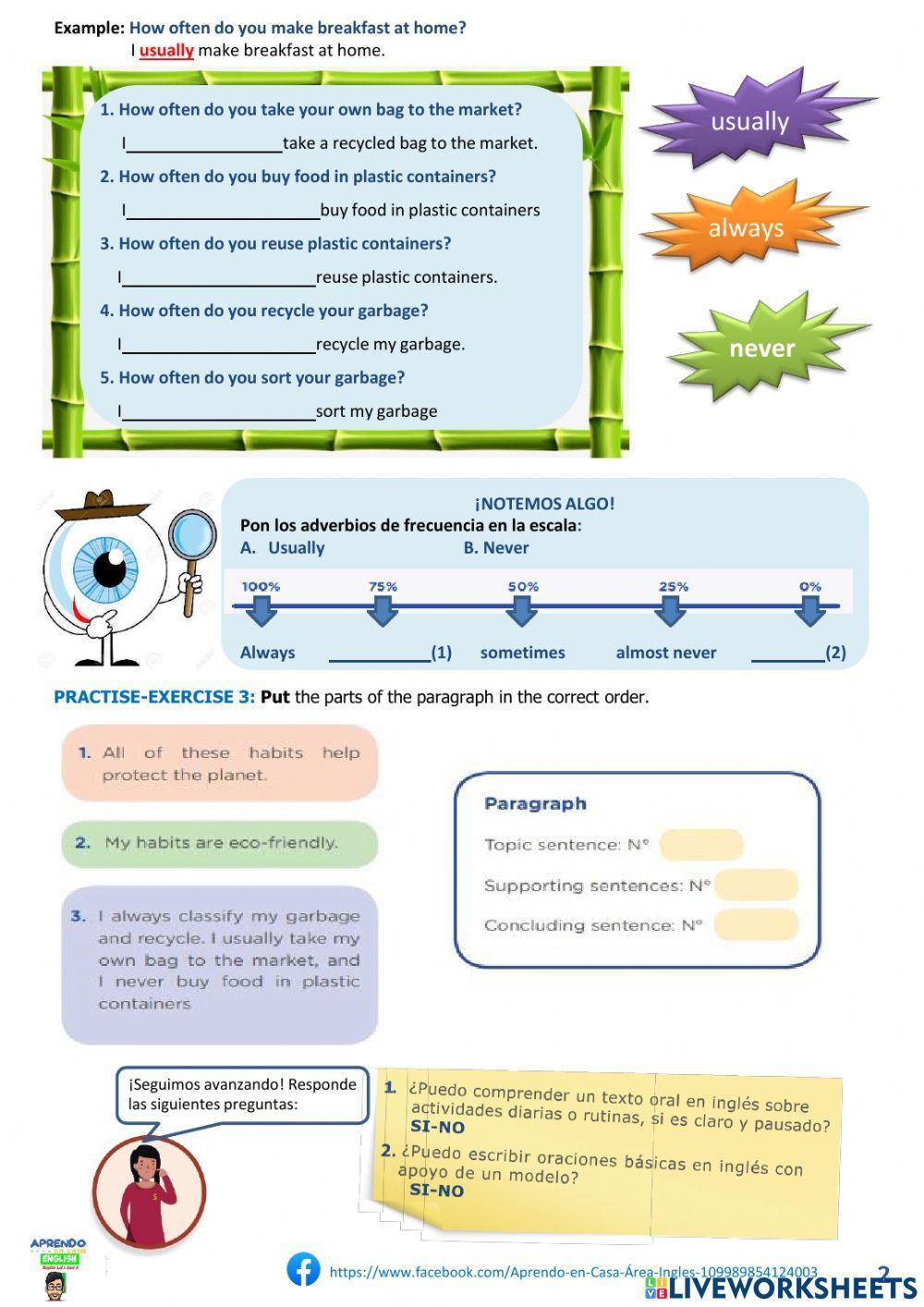 Activity 2 Reduce- Reuse and Recycle! Let's Go Green! Experiencia 6 Aprendo en casa
