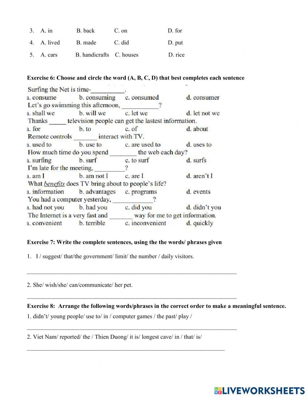 Tiếng anh 9 review u4-5