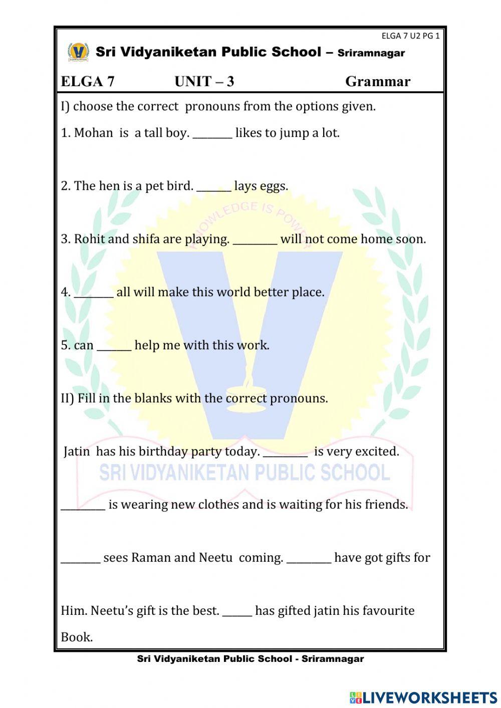 Live worksheet interactive exercise for grade 2 Live Worksheets