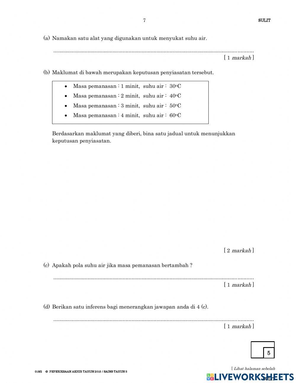 Soalan Kertas 2 Tahun 5