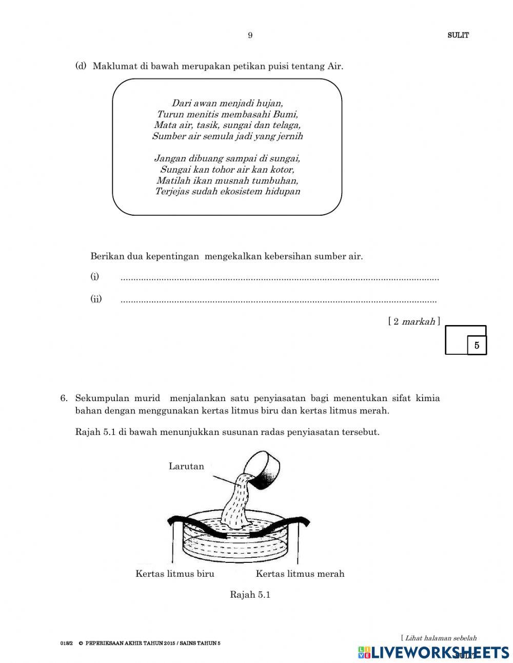 Soalan Kertas 2 Tahun 5