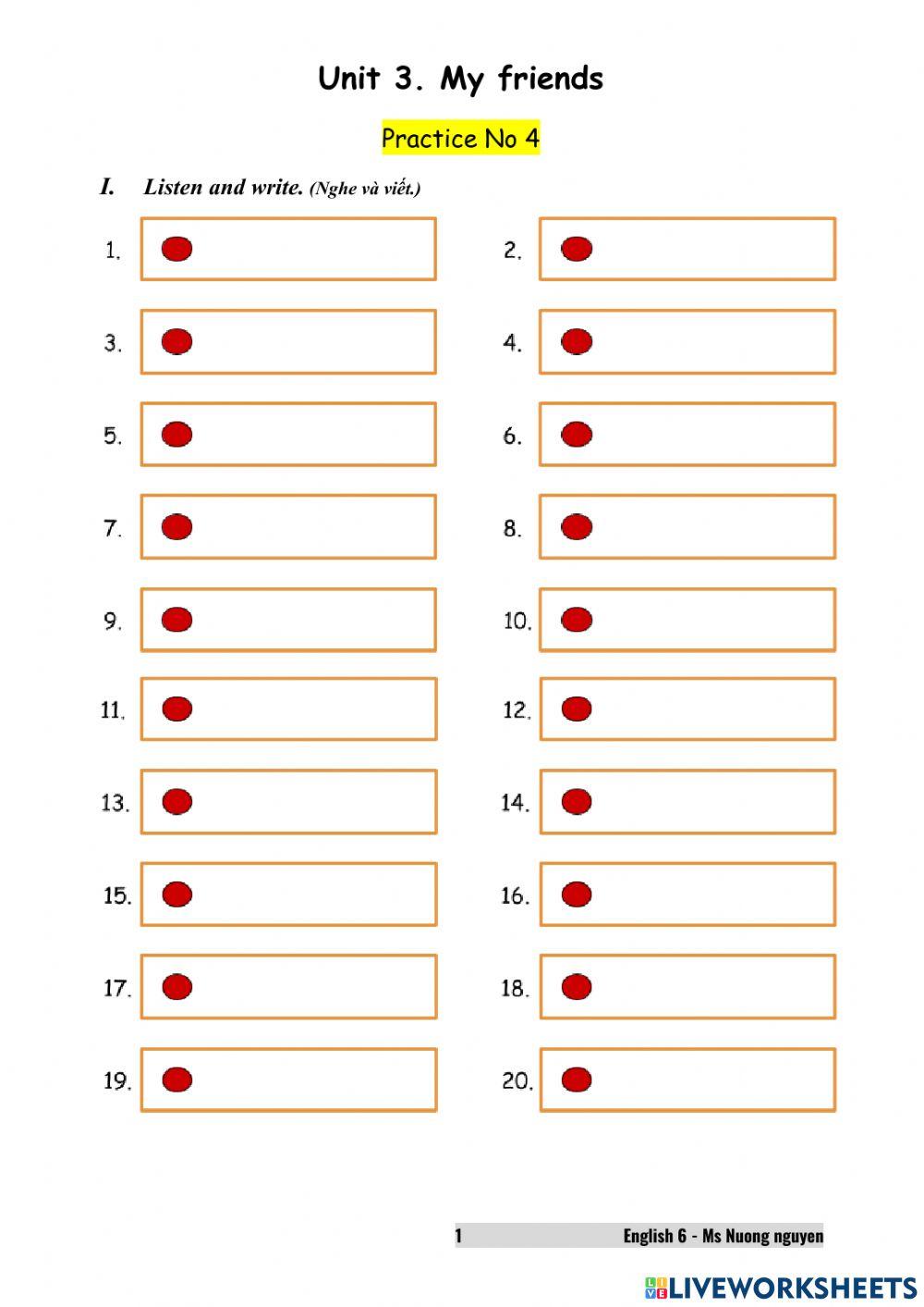 E6U3 My friends (Prac No4)