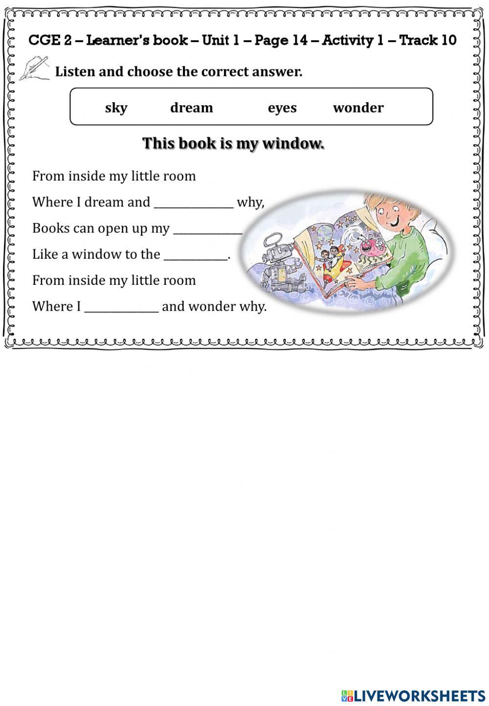 CGE2 U1 W2 Listening worksheet online exercise for Live Worksheets