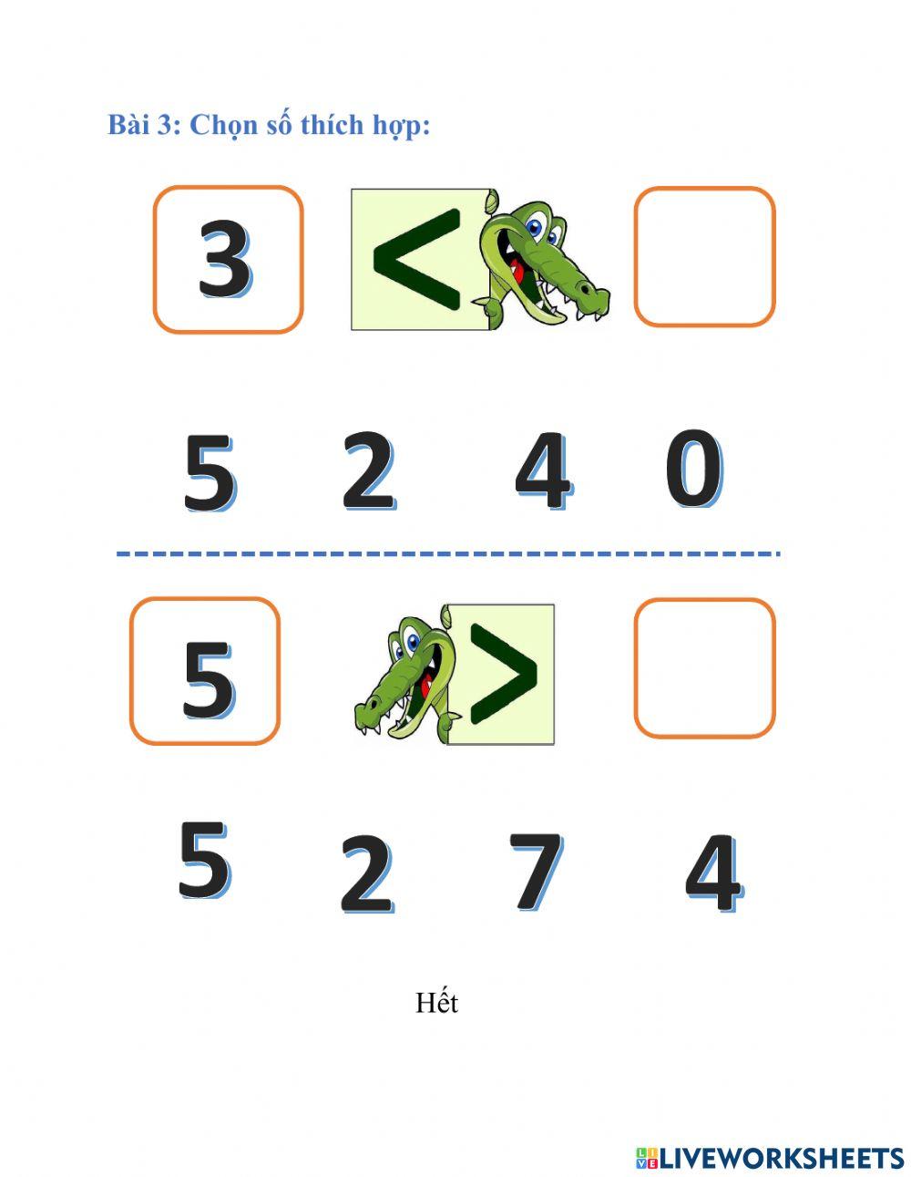 Dấu lớn, dấu bé, dấu bằng