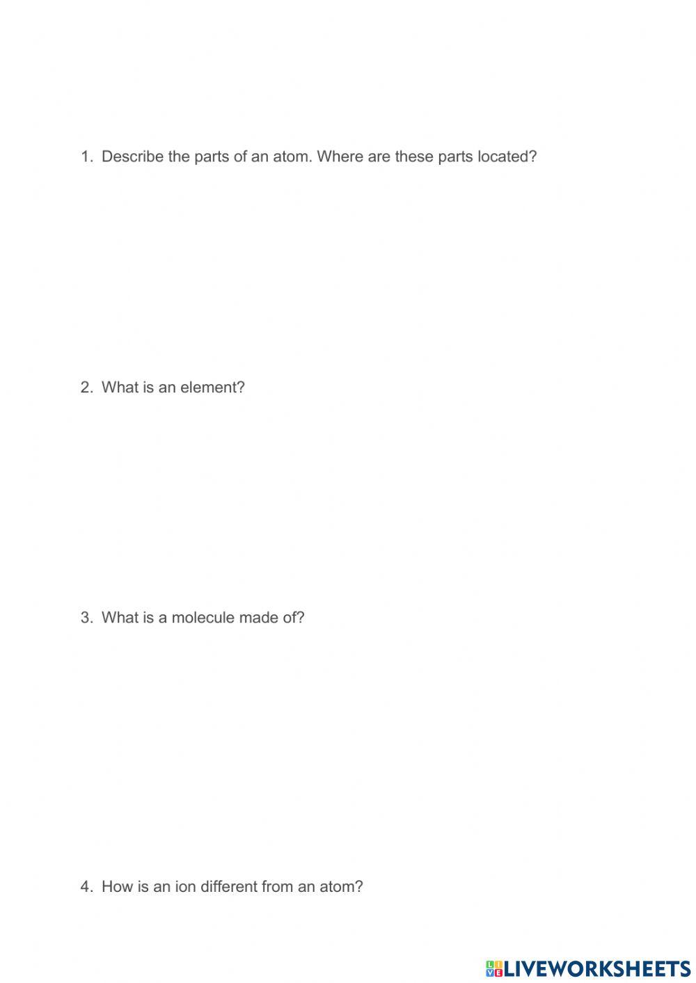 3.1 Atoms and Molecules