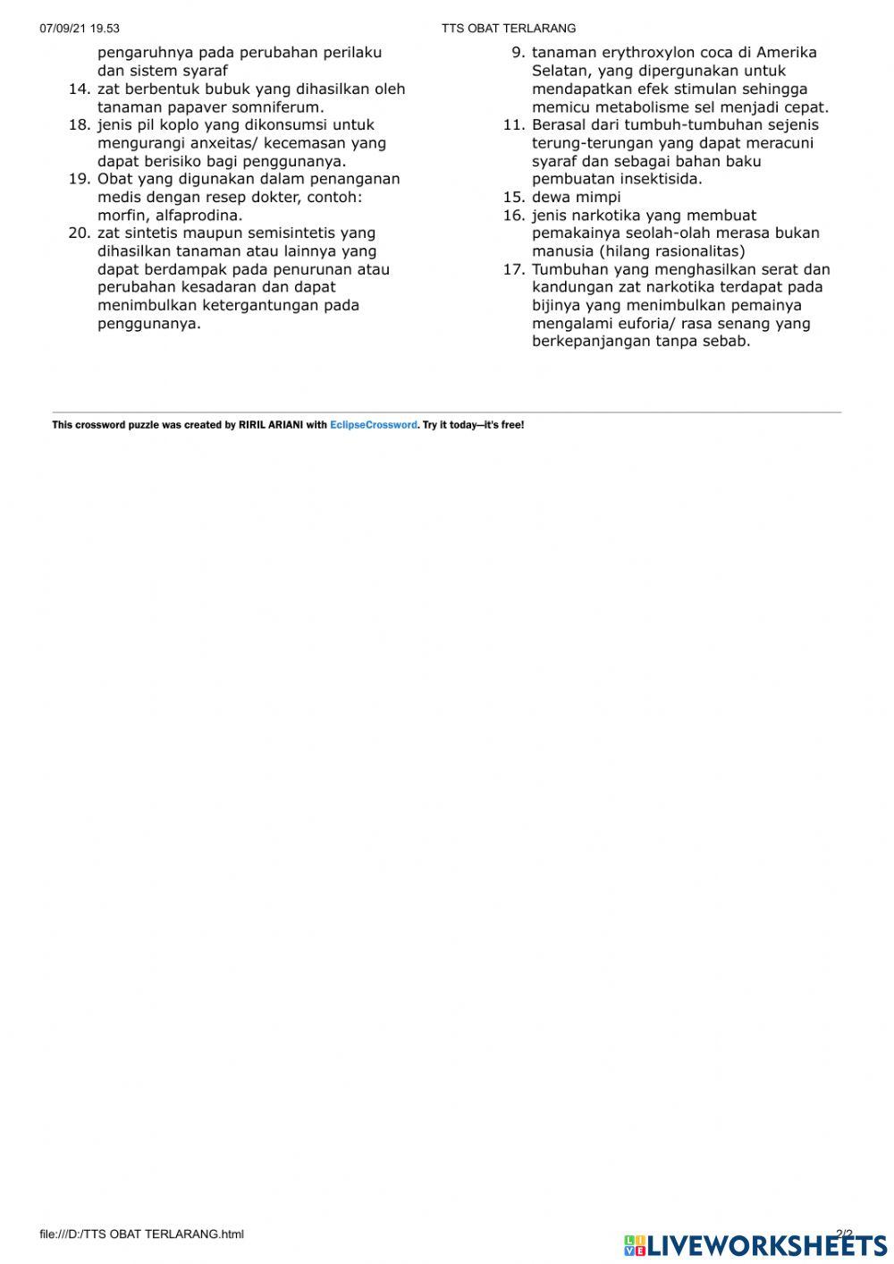 Tts obat terlarang dan dampaknya