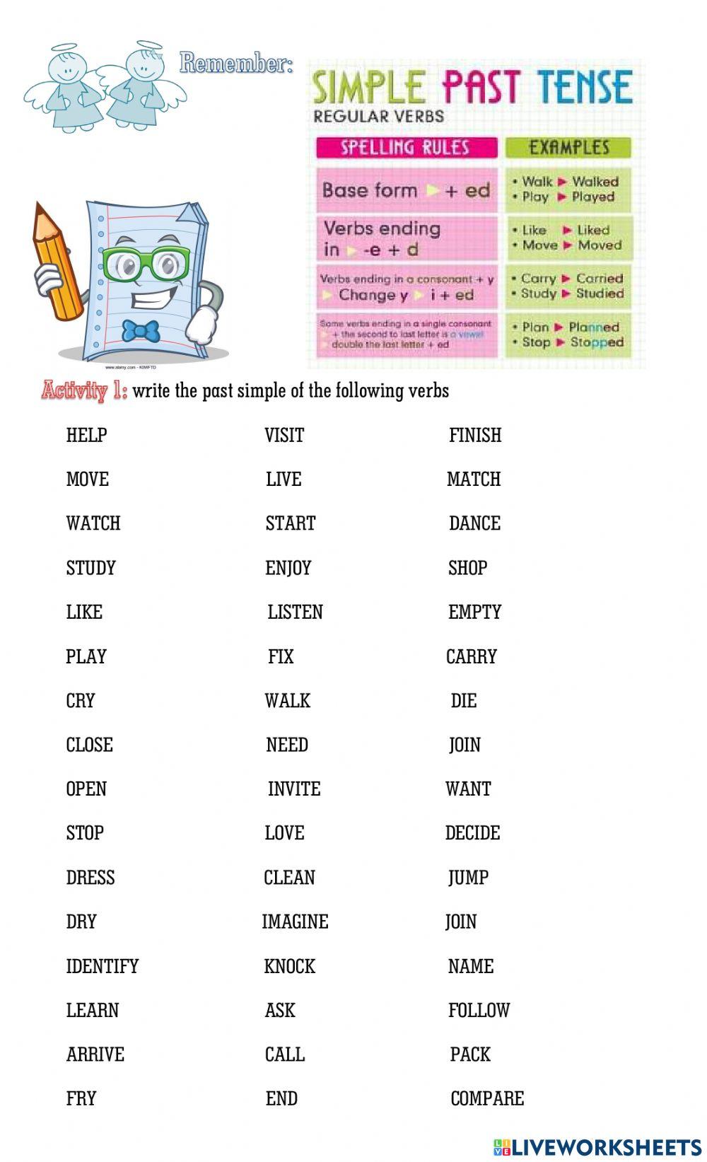 PAST TENSE- REGULAR VERBS