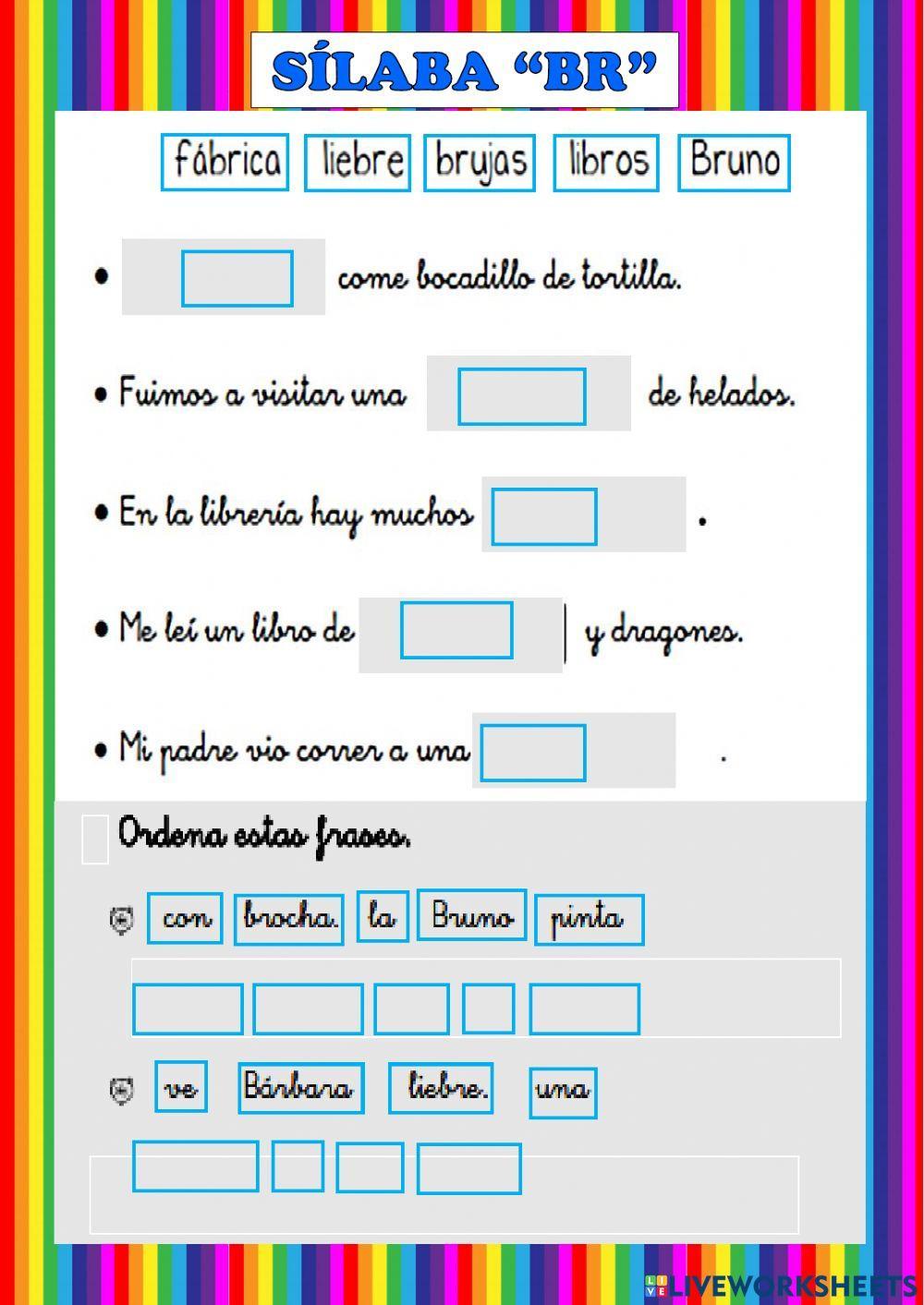 Oraciones sílaba br