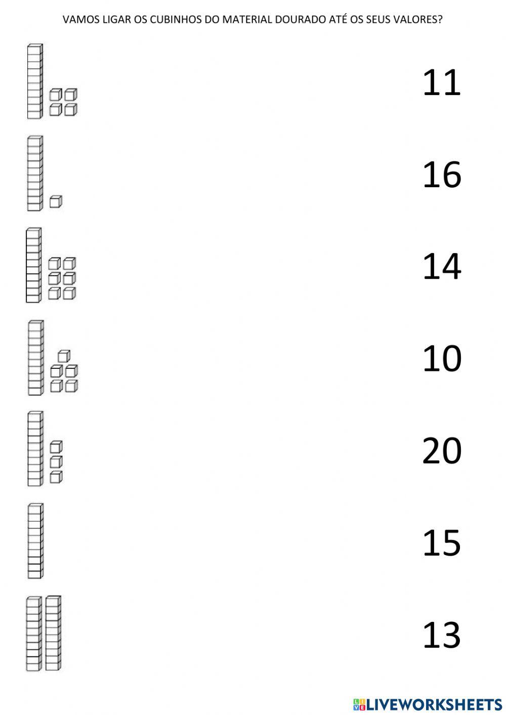 Matemática - material dourado e adição