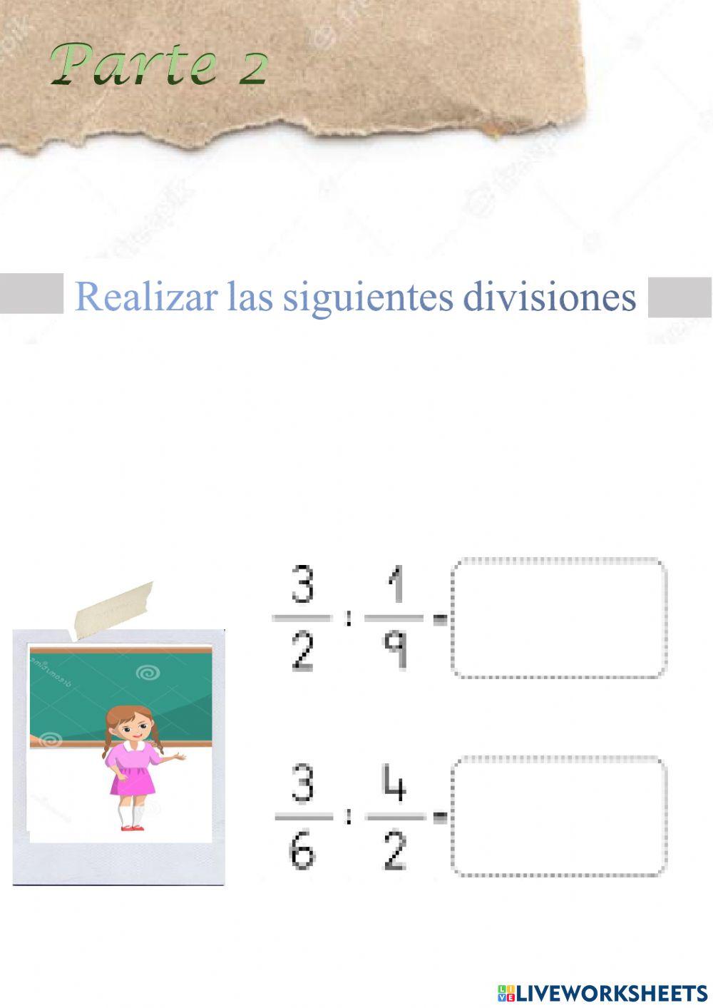 Multiplicación y división de fracciones