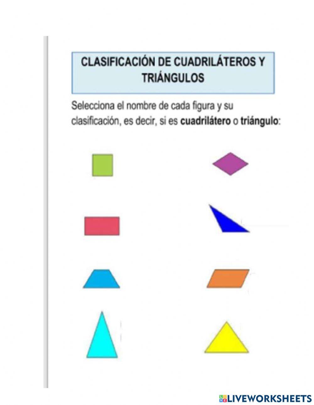 Clasificación  de triángulos y cuadriláteros