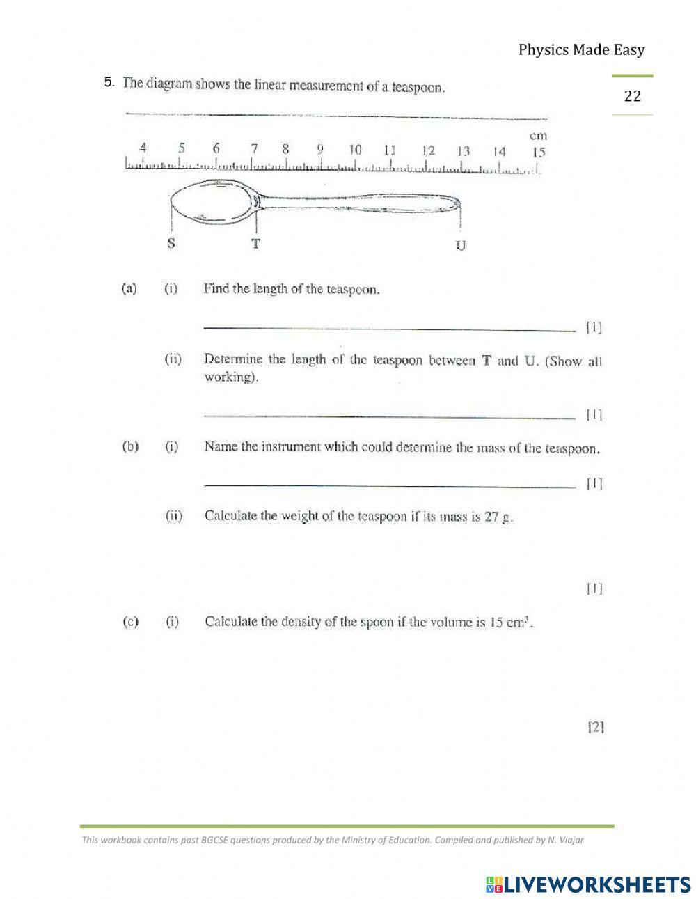 Activity 3.1 Volume and Density