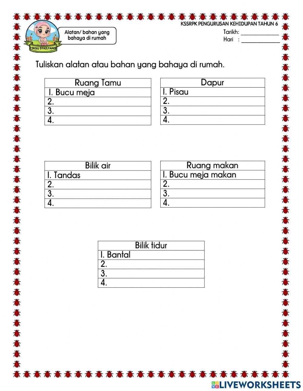 Alatan dan bahan yang bahaya di rumah