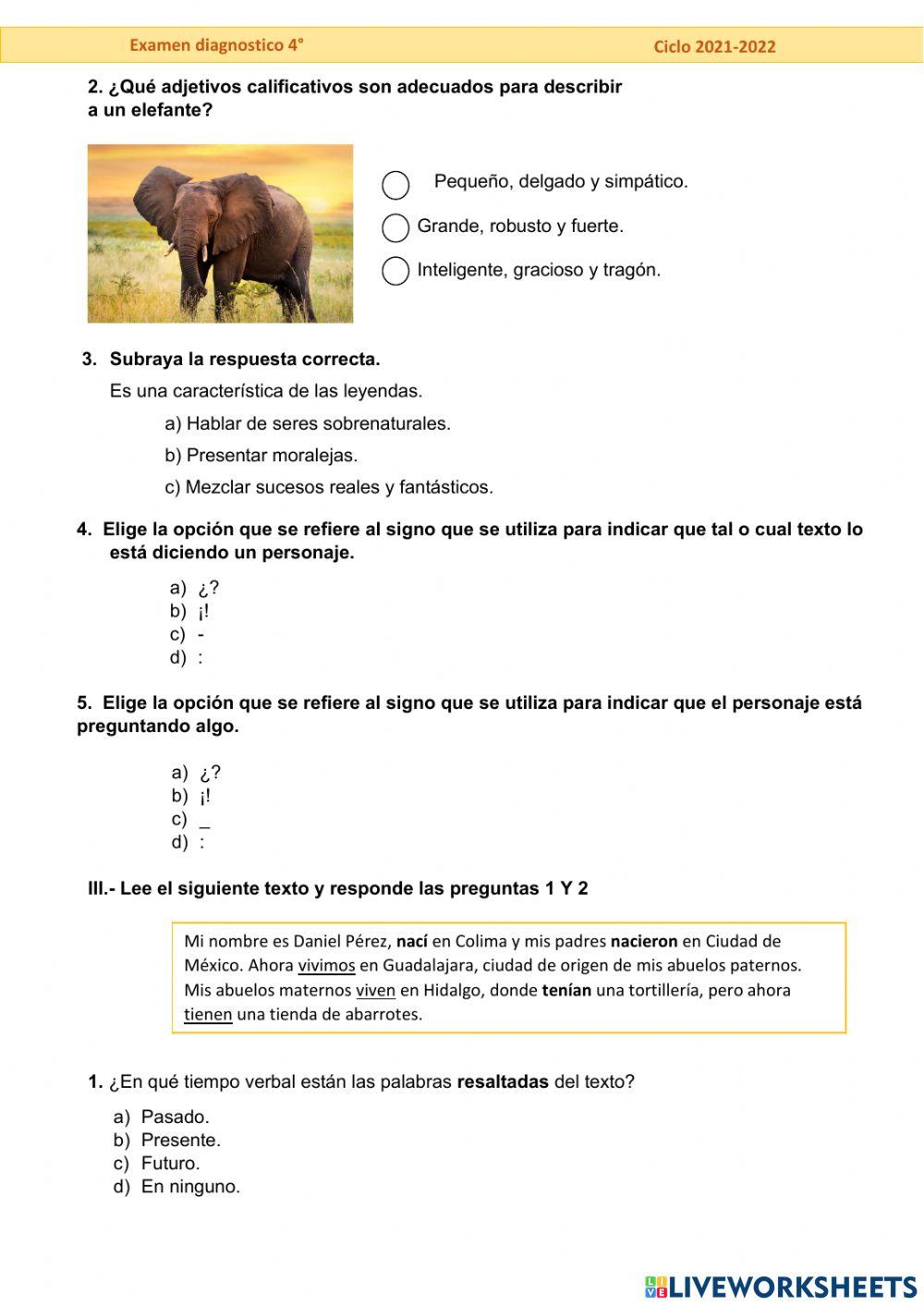 Examen de diagnóstico