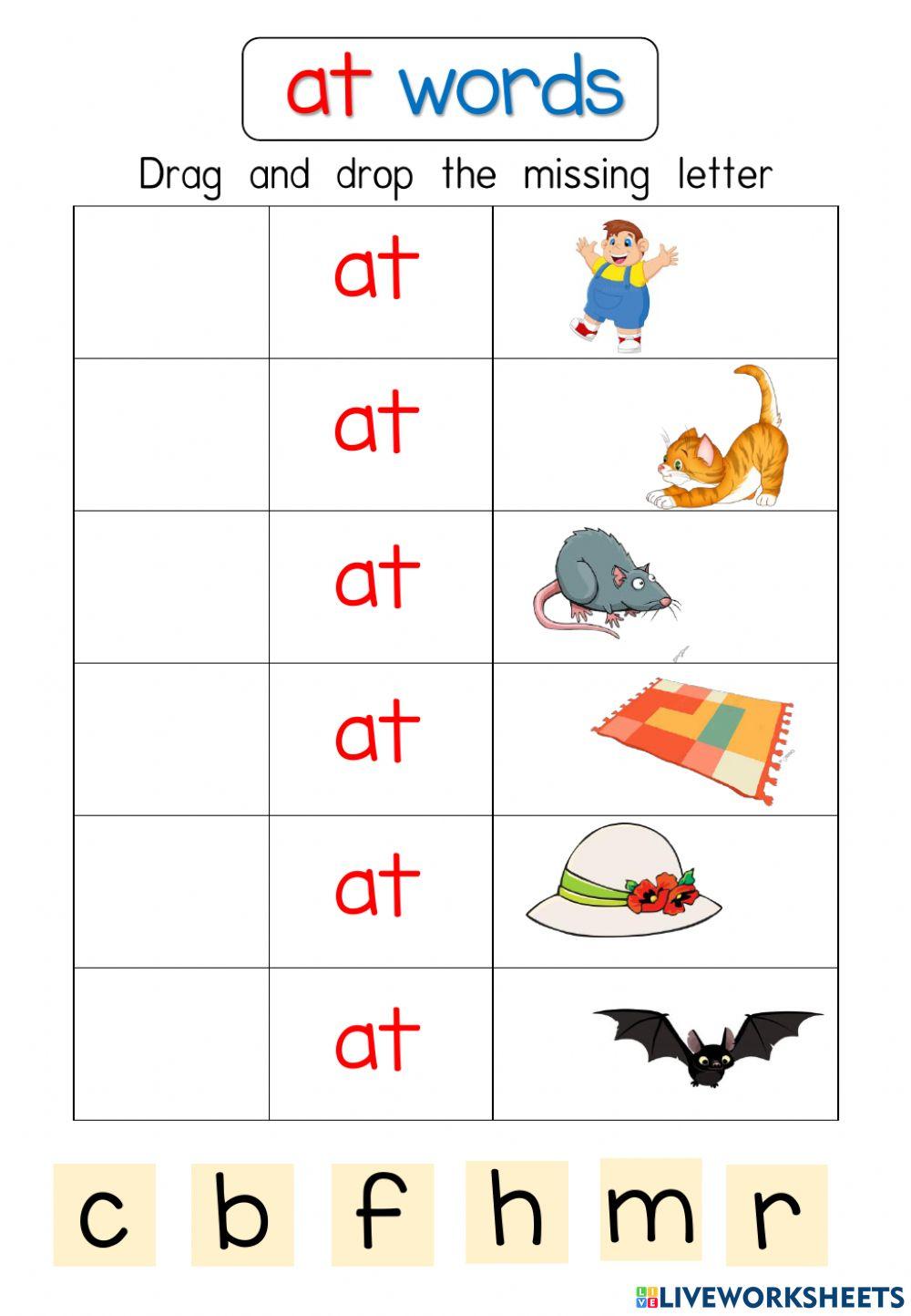 Word family at interactive worksheet | Live Worksheets