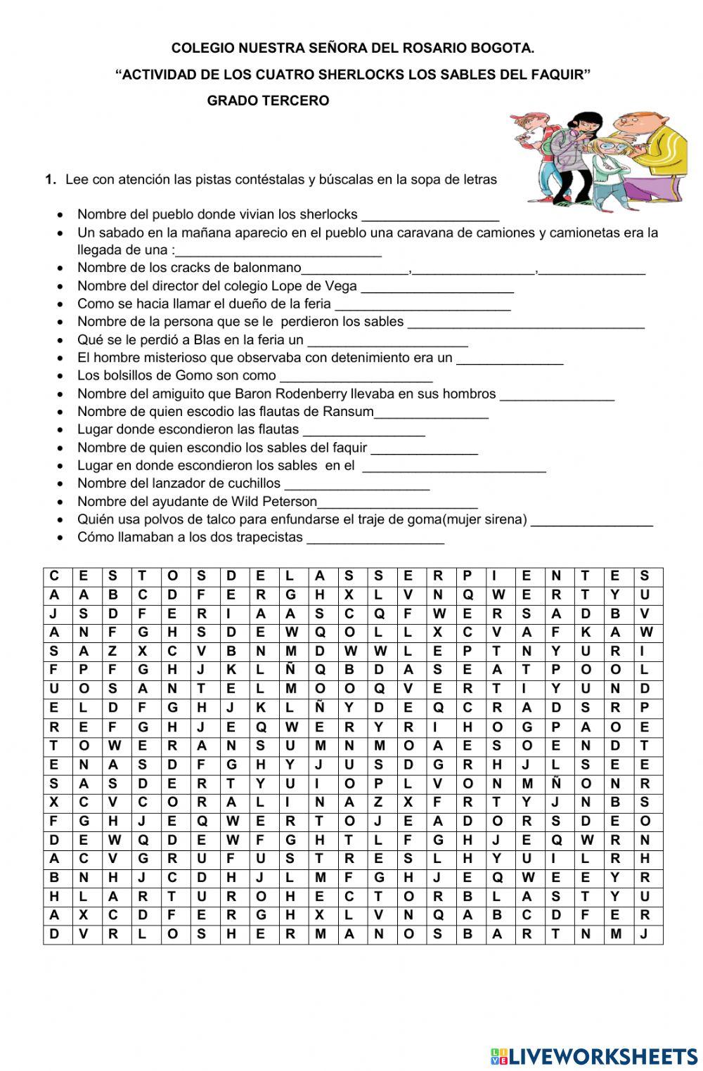 Los 4 sherlocj¿ks los sables del faquir