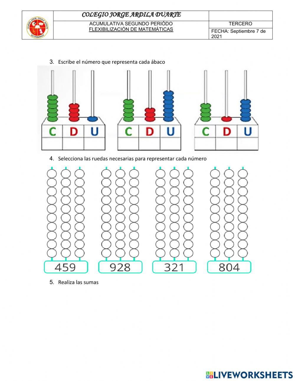 Evaluación matemáticas
