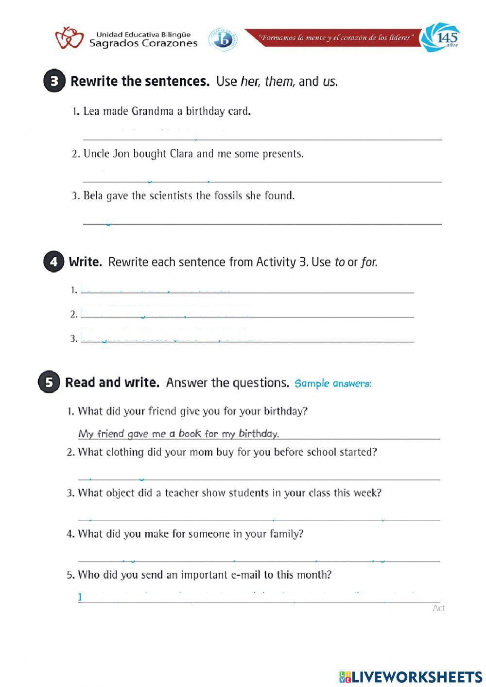 Direct and Indirect Objects