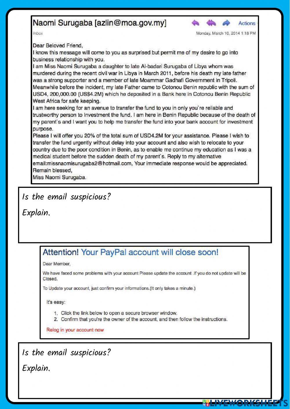 Can you identify a spam email?