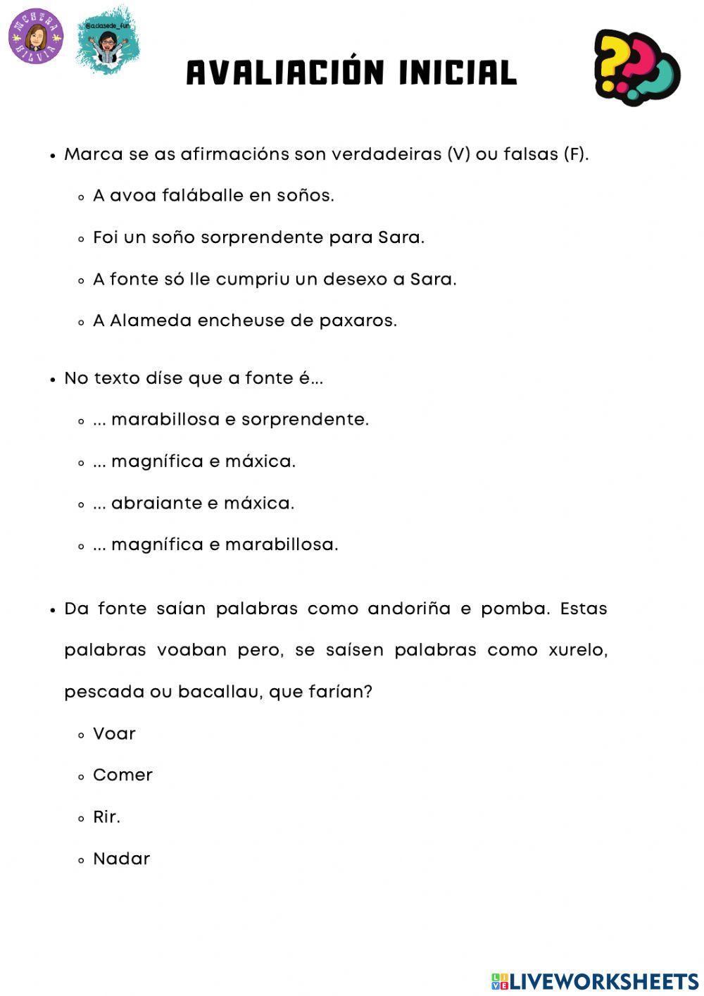 Avaliación inicial LG