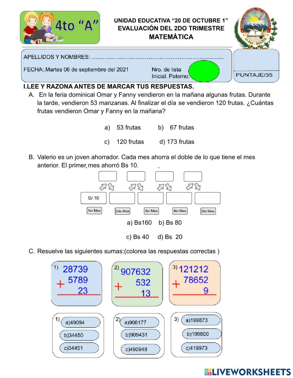 Evaluacion 2do trimestre