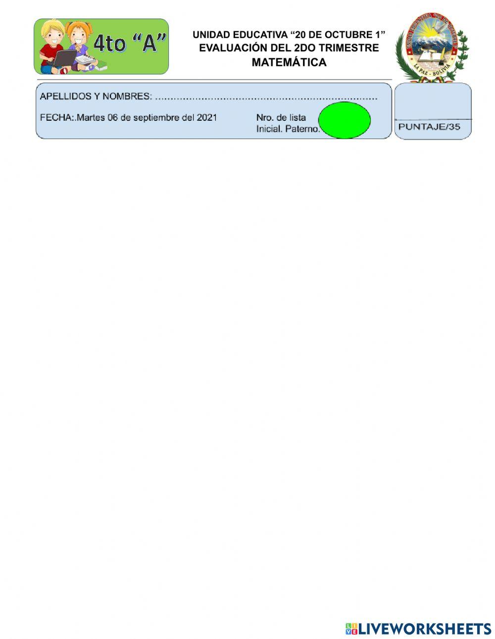 Evaluacion 2do trimestre