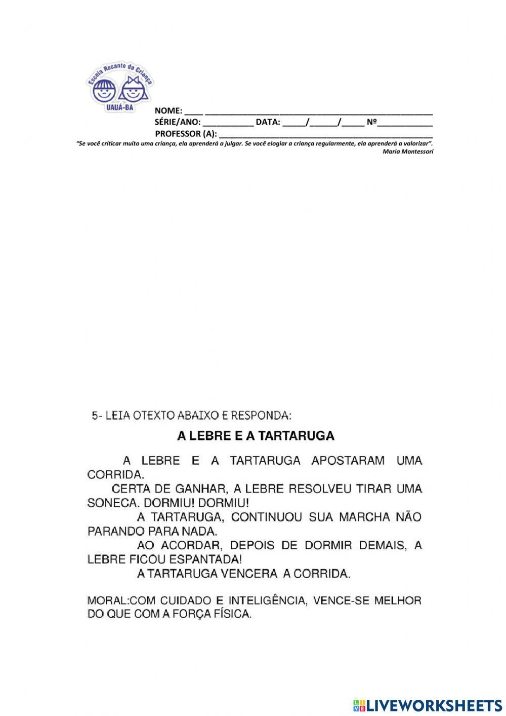 A lebre e a Tartaruga