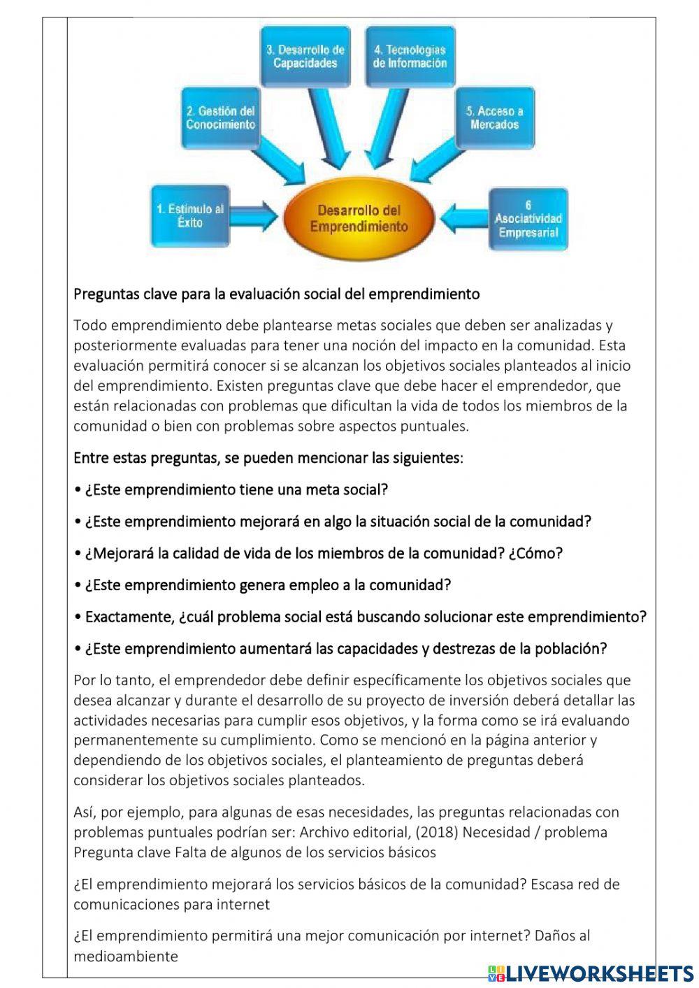 Evaluación social de un emprendimiento Evaluación social de un emprendimiento