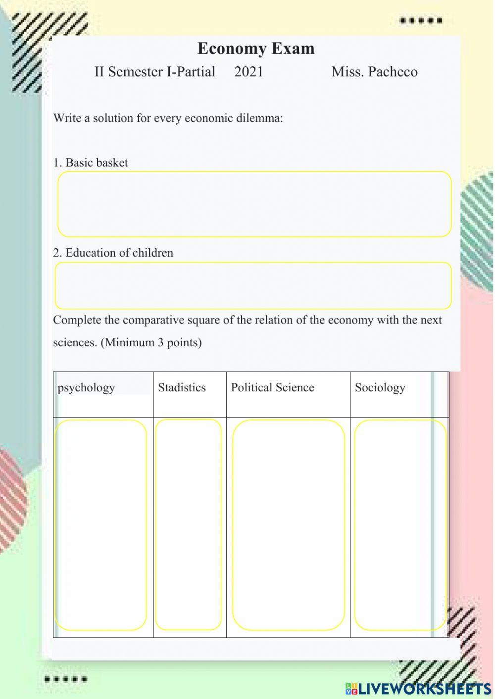 Economics and personal finances