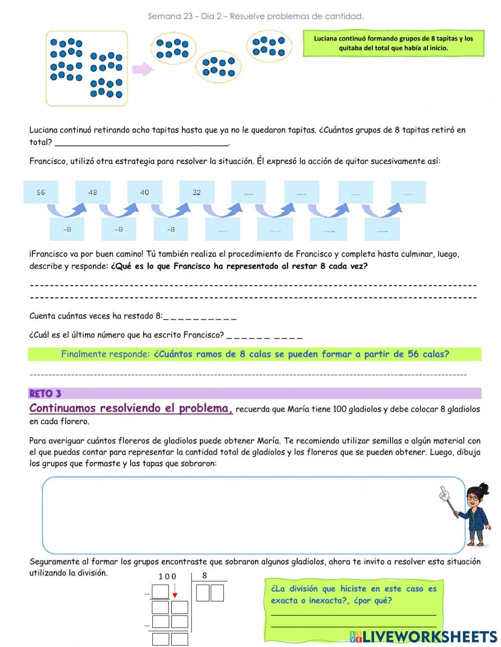 Quitamos cantidades iguales para elaborar arreglos florales
