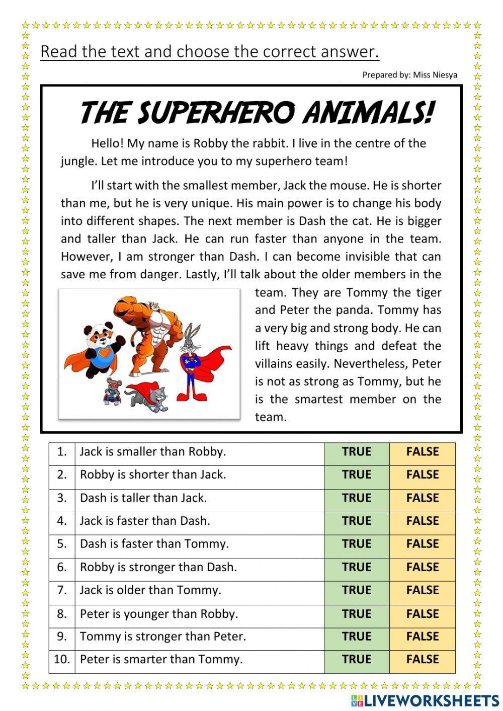 The superhero animals !