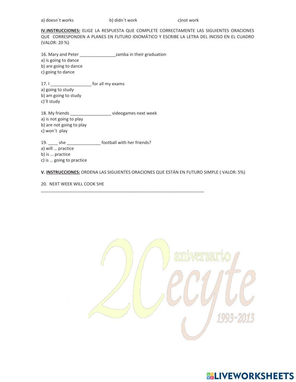 Diagnóstico Inglés 2