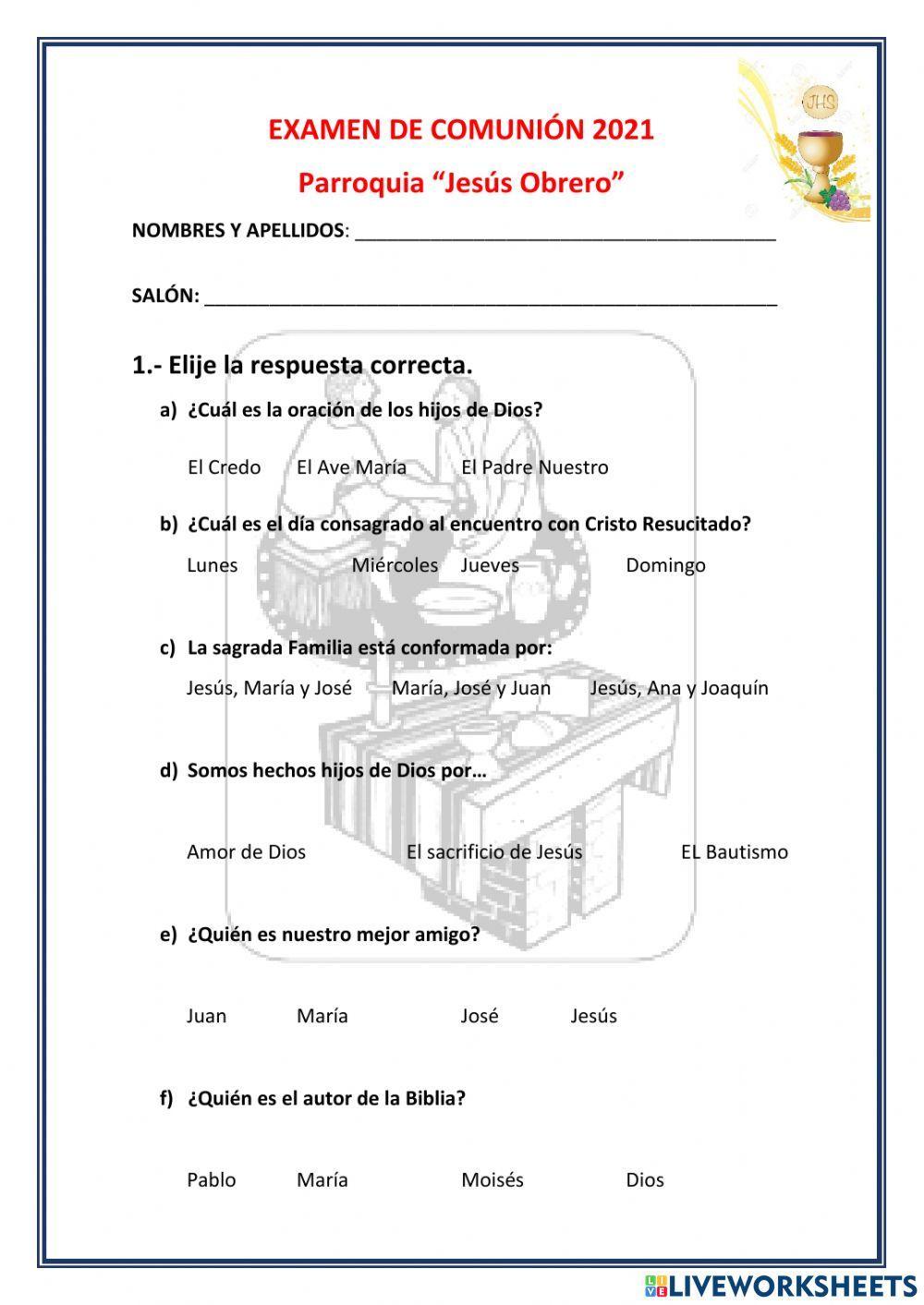 Examen de comunion