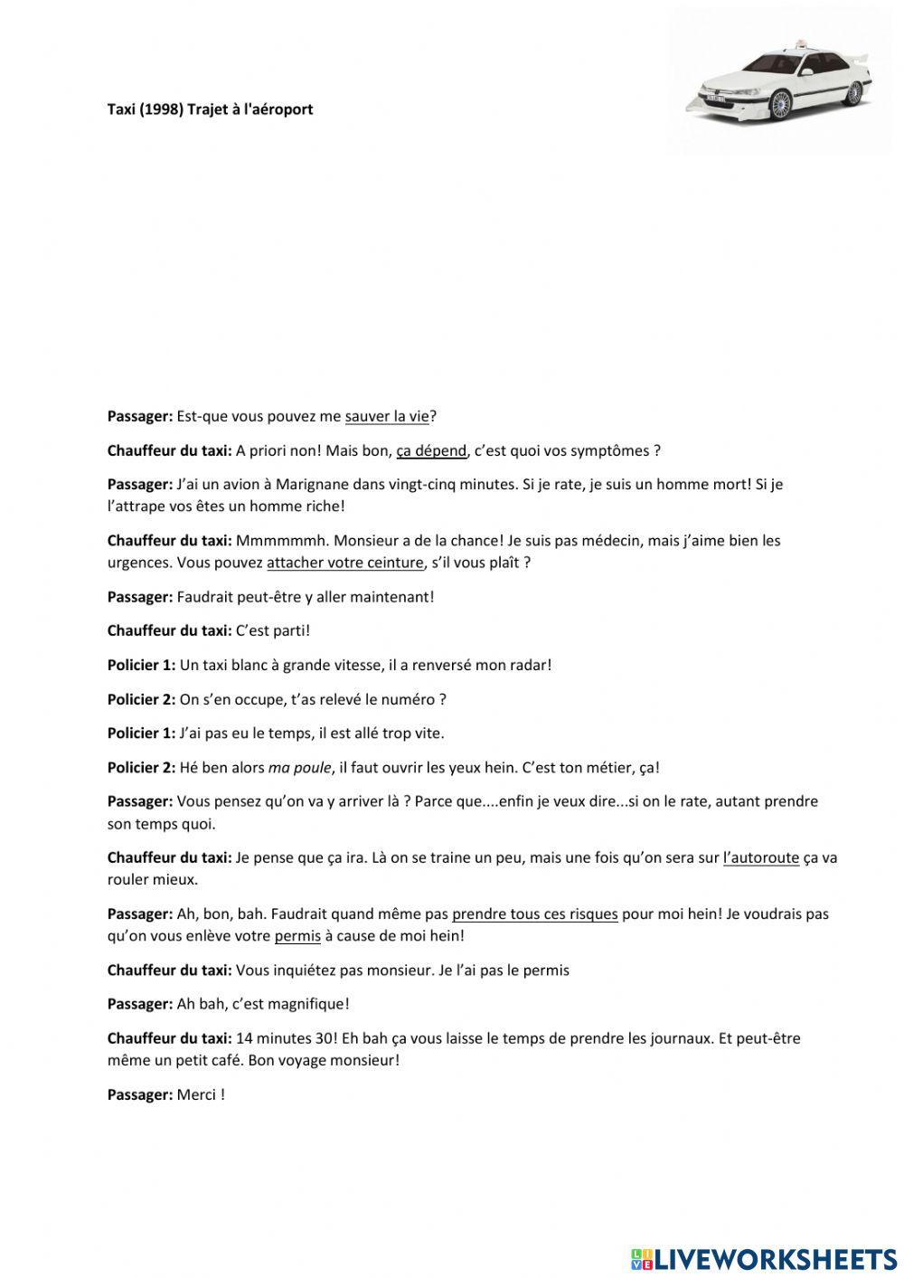 Taxi (1998) Trip to the airport