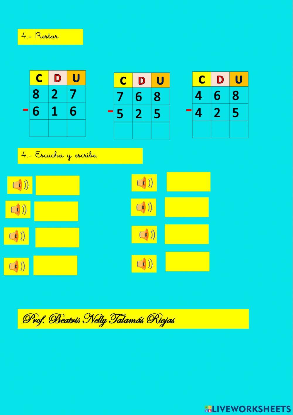 Repaso de  la familia del 100