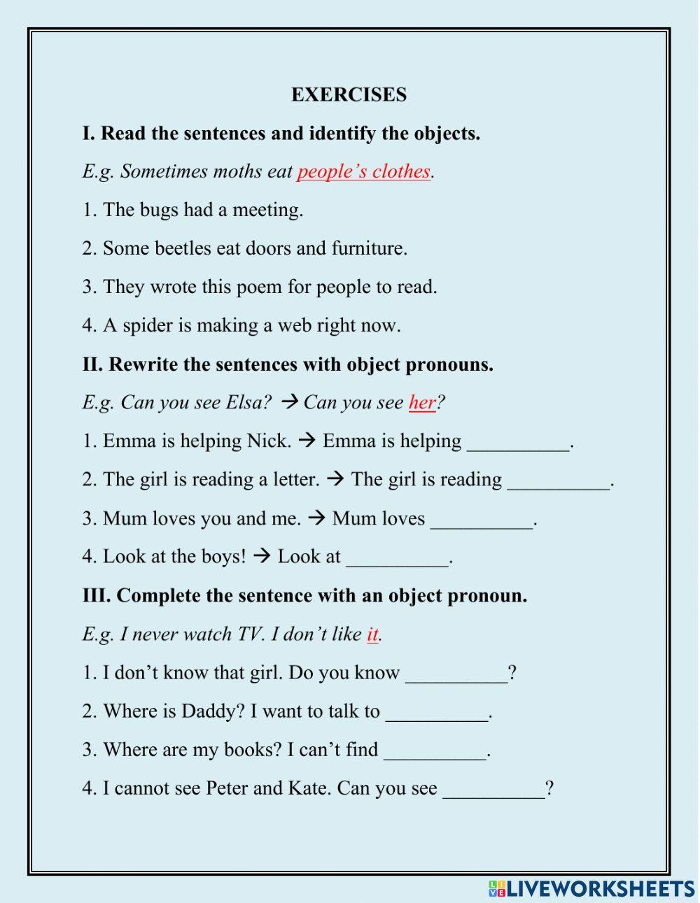 Object & Object pronoun