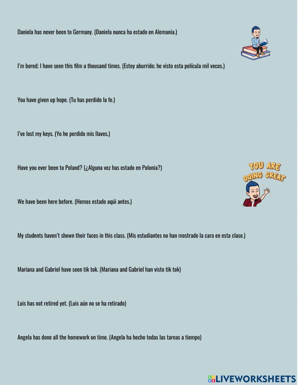 Present Perfect sentence pronunciation