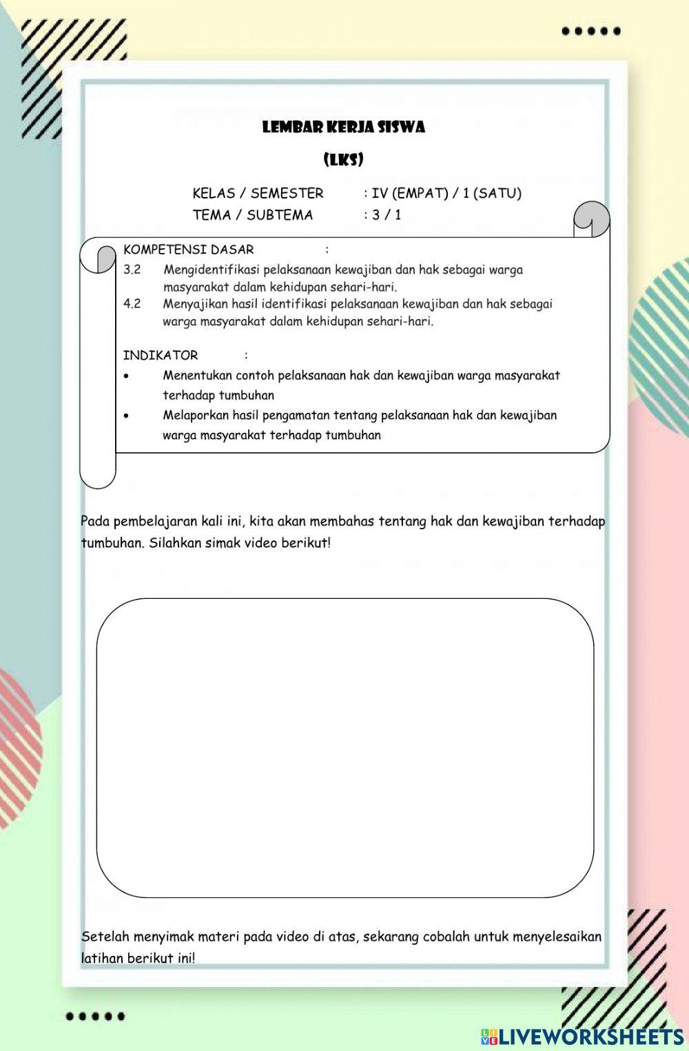 Hak dan Kewajiban Terhadap Tumbuhan