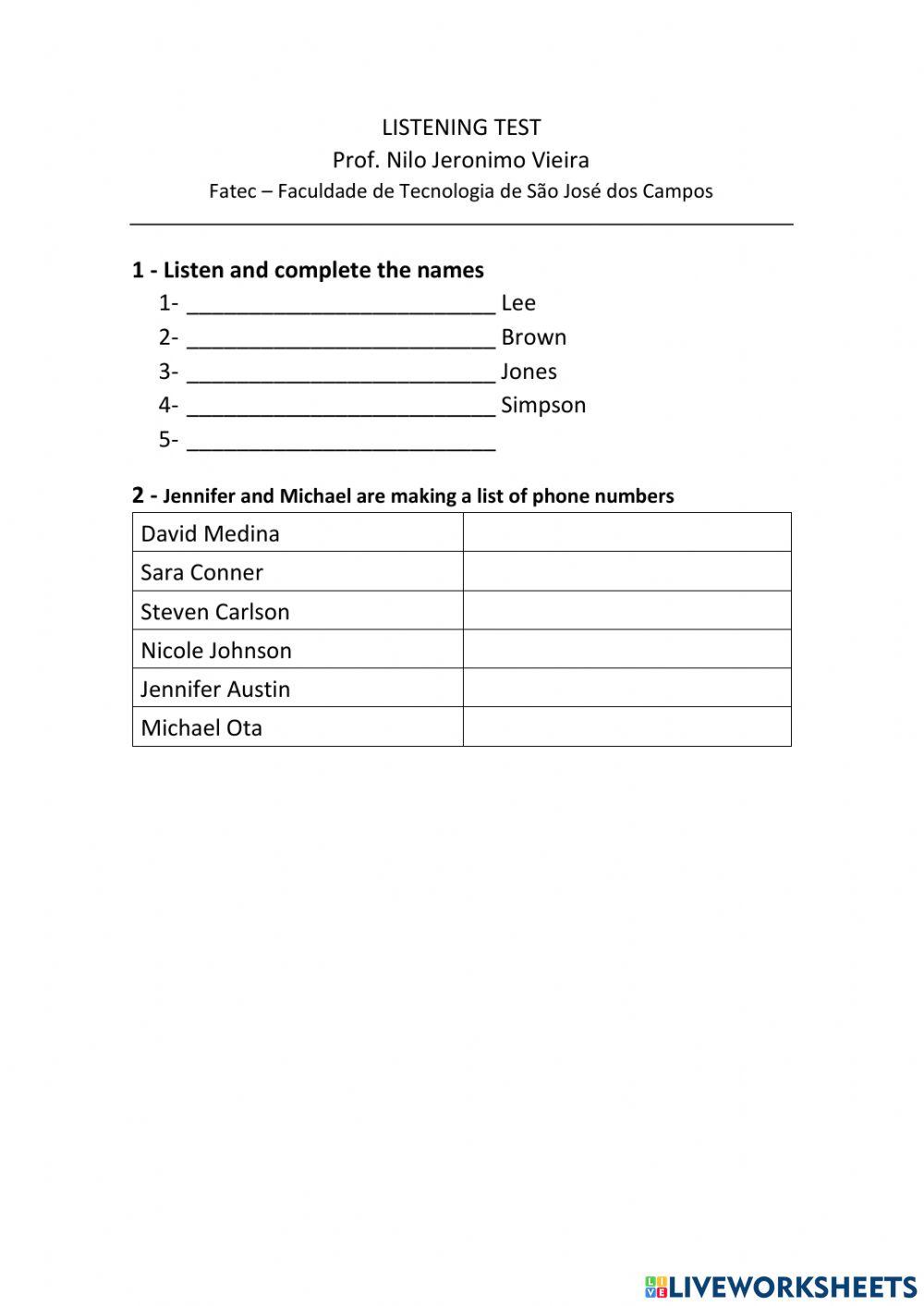 Spelling names - interchange