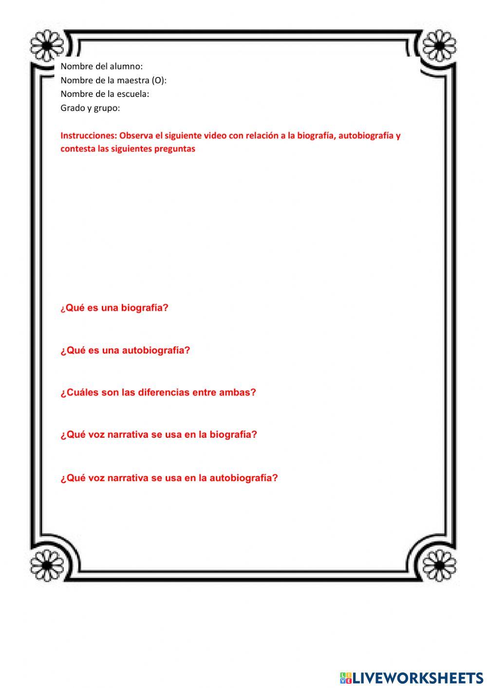 La Biografía y autobiografía