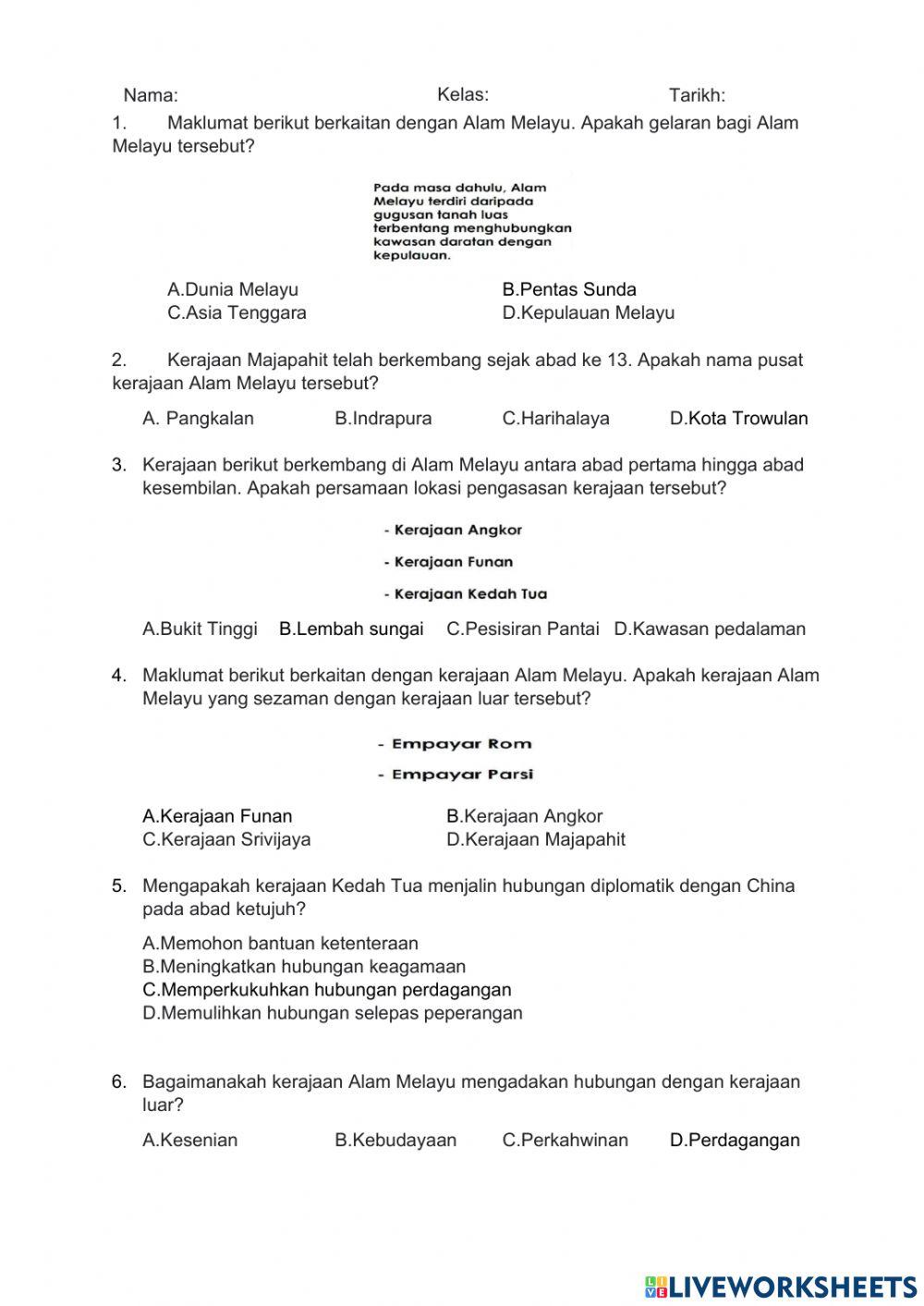 Bab 1- 5 Sejarah Tingkatan 2