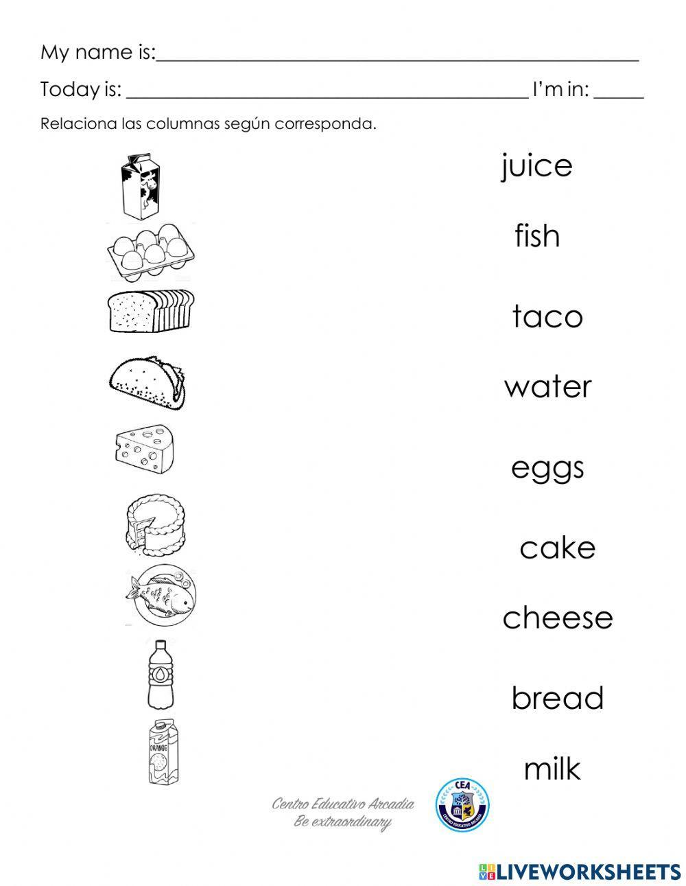 Vocabulary: food and beverages