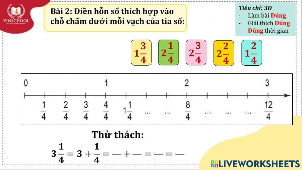 1366740 | Hỗn số | Lê Thị Ngọc Trinh | LiveWorksheets
