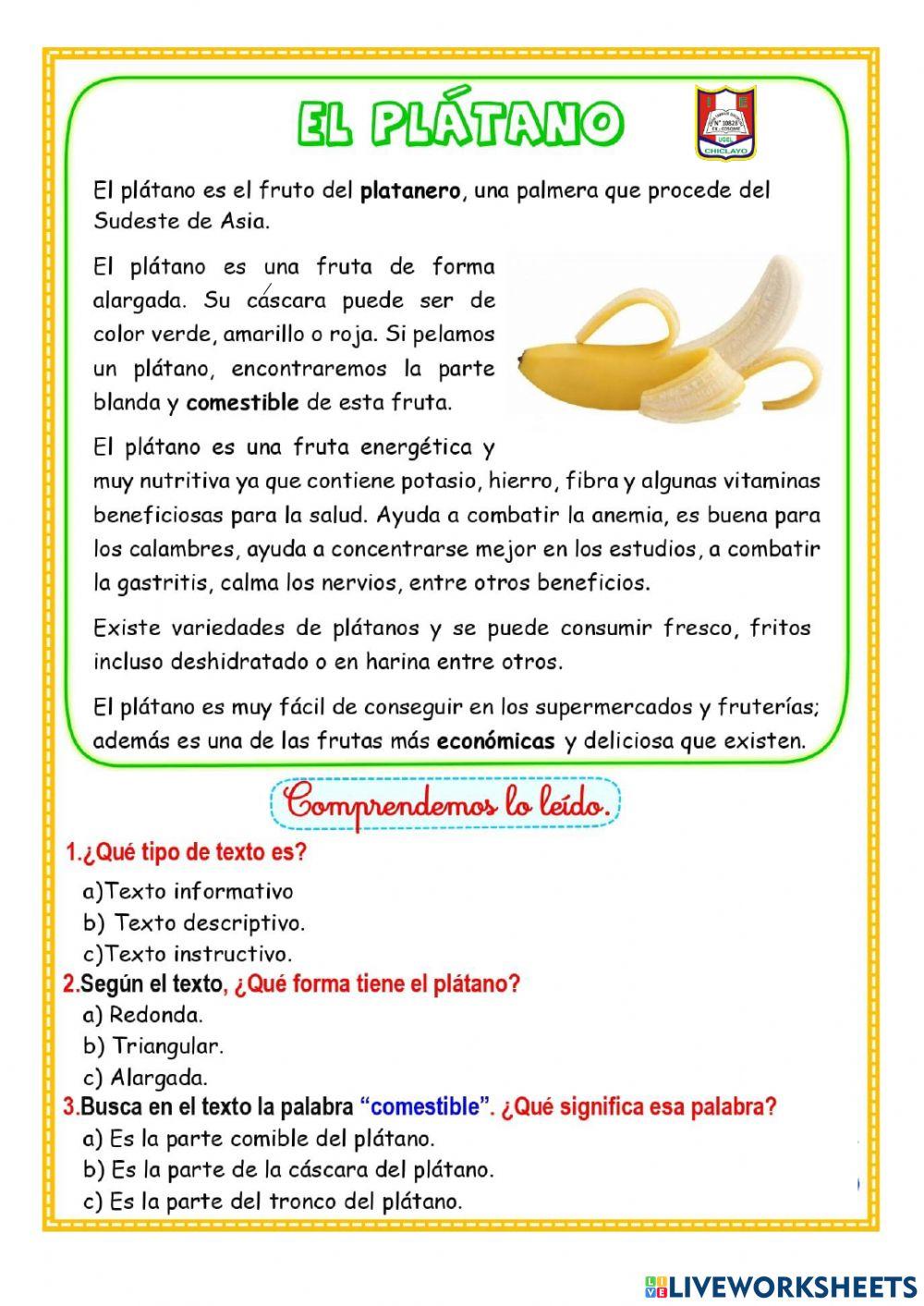 Plan lector el plátano