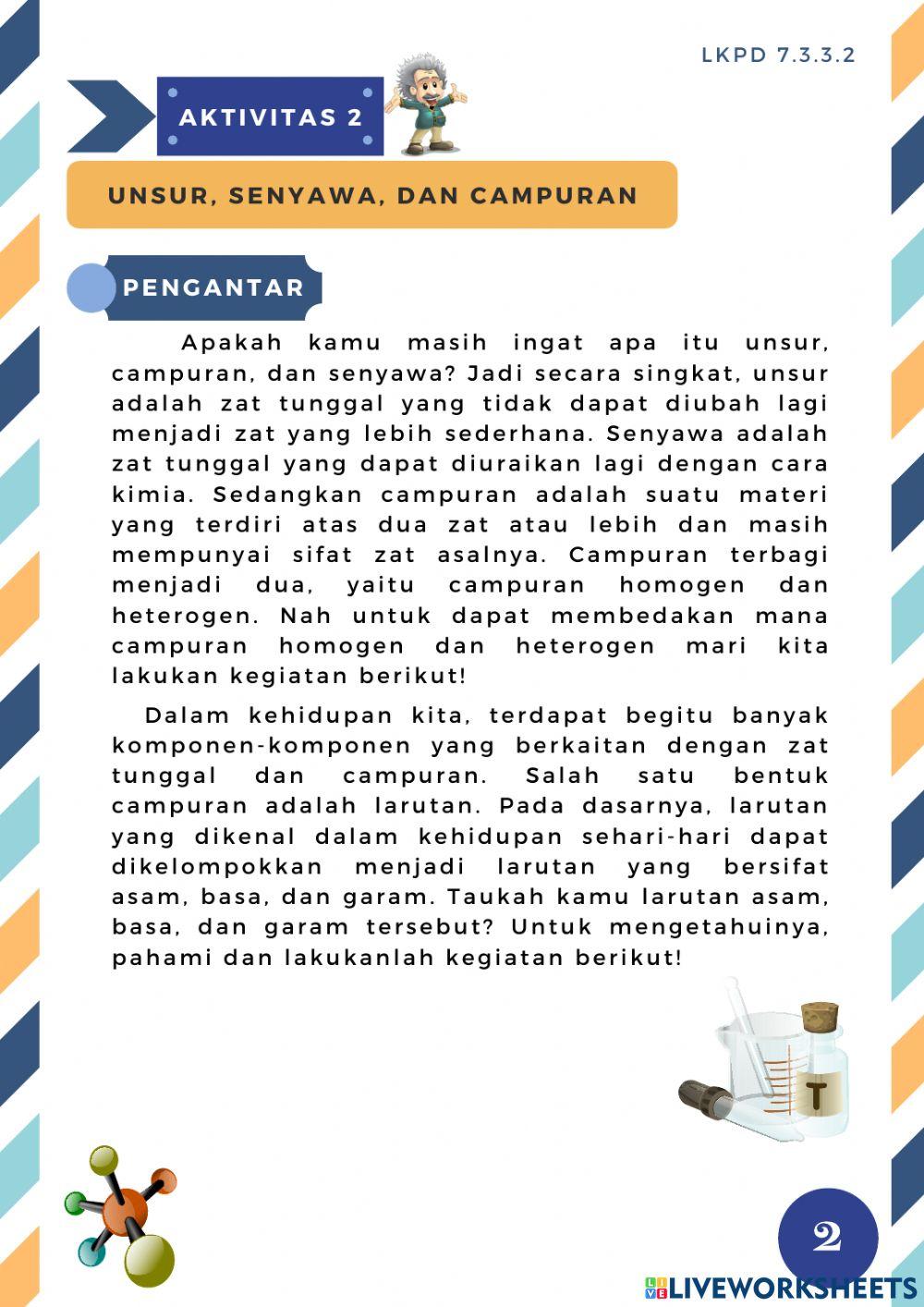 Lkpd ipa 7.3.3.2 (unsur, senyawa, dan campuran)