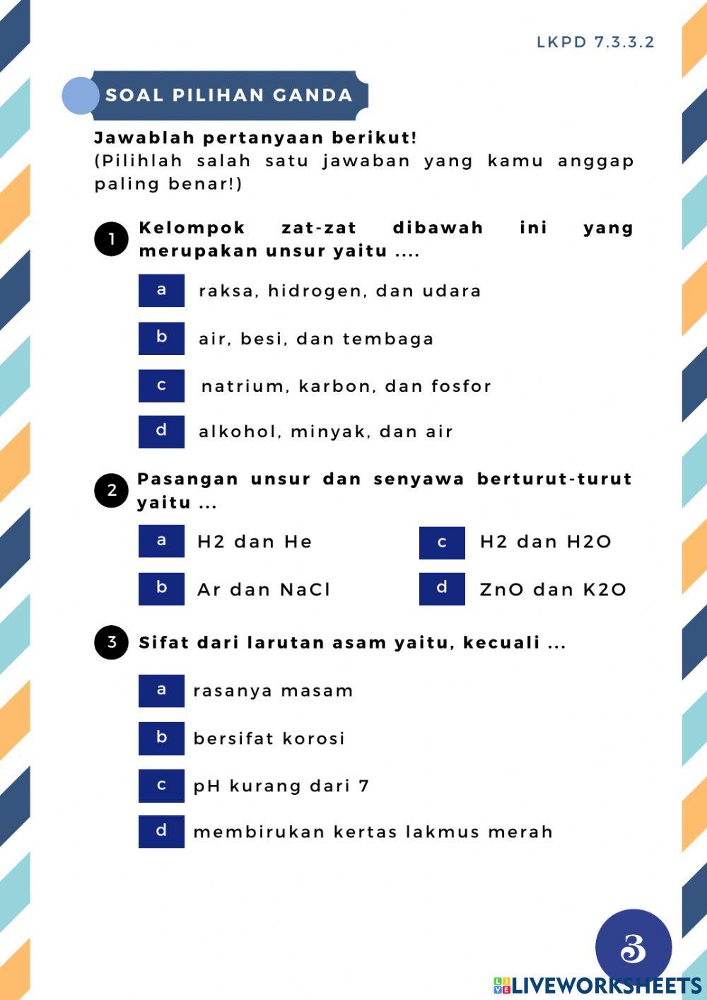 Lkpd ipa 7.3.3.2 (unsur, senyawa, dan campuran)