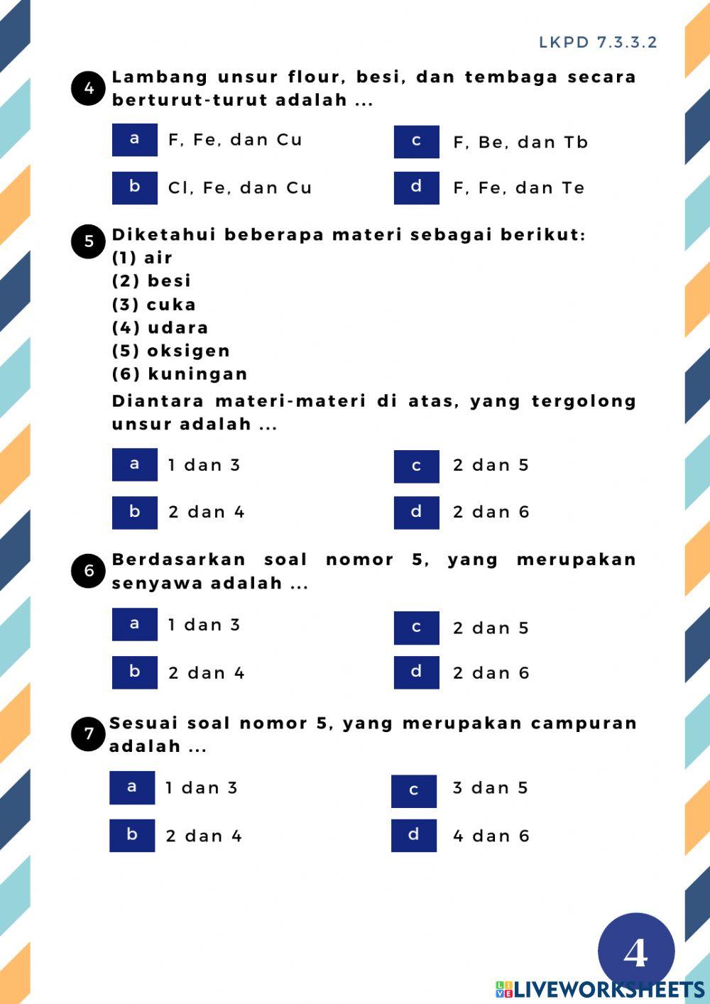 Lkpd ipa 7.3.3.2 (unsur, senyawa, dan campuran)