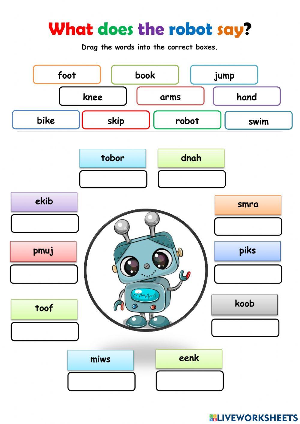 What does the robot say?