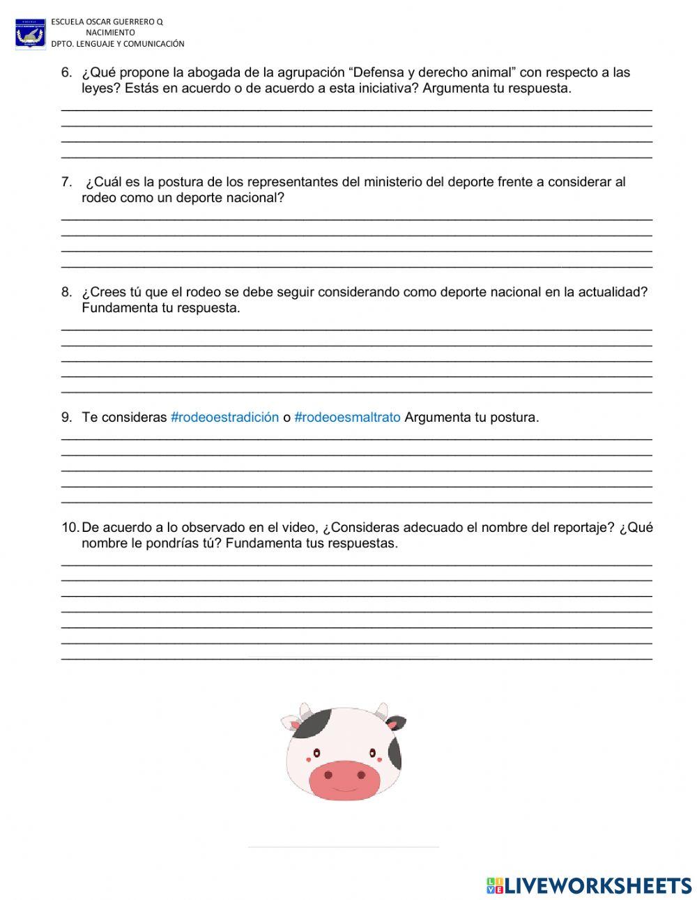 GUÍA 7° -RODEO,… | Free Interactive Worksheets | 3372601