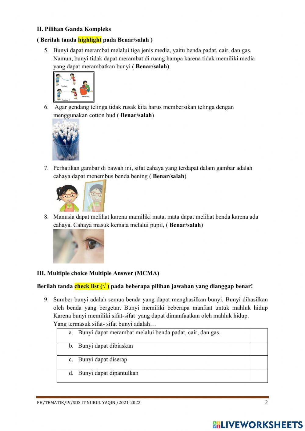 Sumative test theme 1